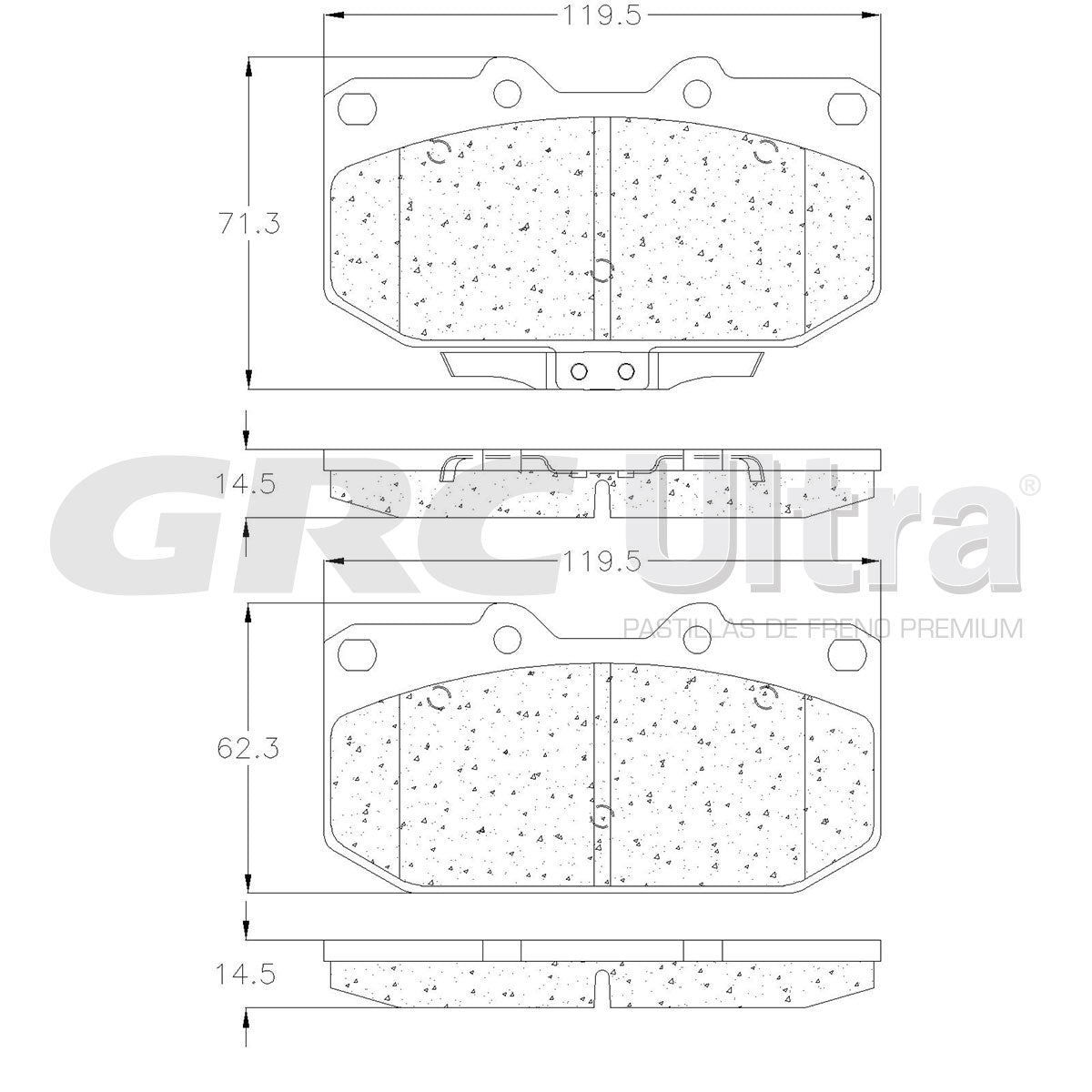 GMD460 - BALATAS SEMIMETALICAS DELANTERAS PARA NISSAN 300ZX 1990-1993