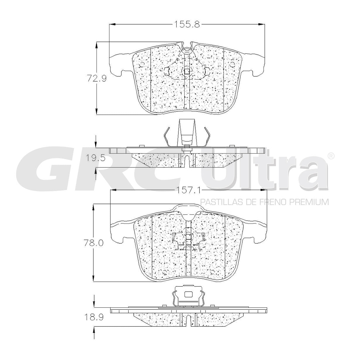 GMD1257 - BALATAS SEMIMETALICAS DELANTERAS PARA CADILLAC BLS 2007-2008