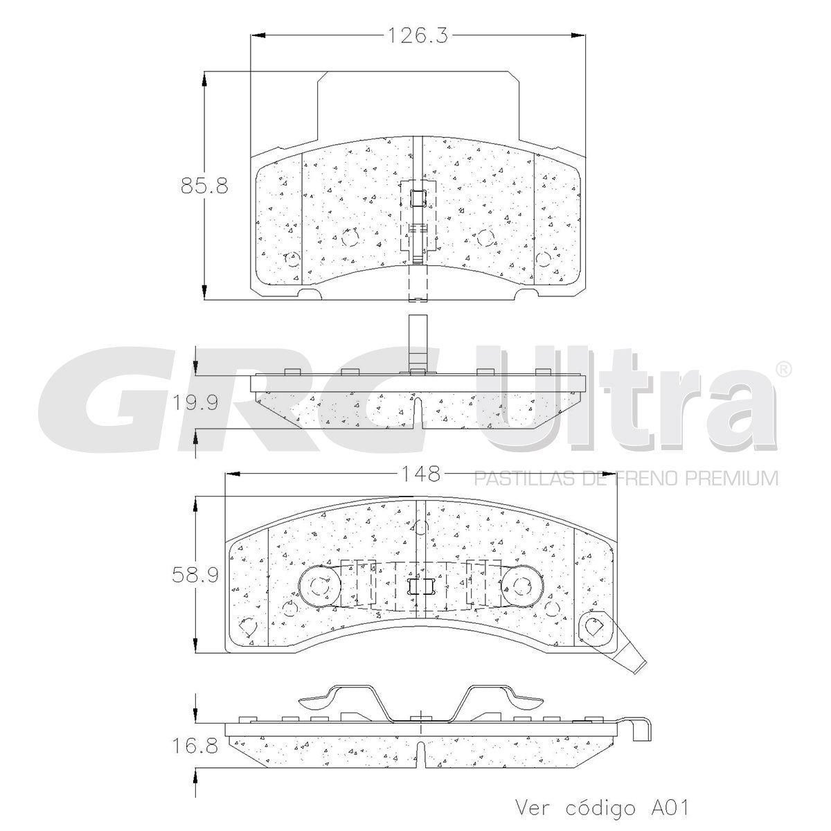GMD459 - BALATAS SEMIMETALICAS DELANTERAS PARA CHEVROLET C35 1995-2000