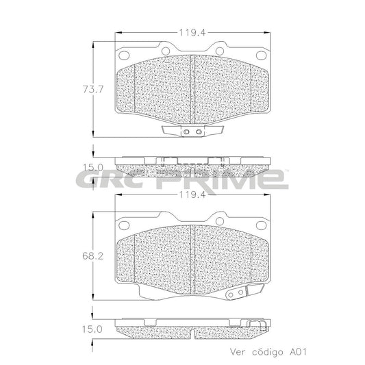 GPRD436SD - BALATAS SEMIMETALICAS DELANTERAS PARA TOYOTA 4RUNNER SR5 3.0L 1988-1988