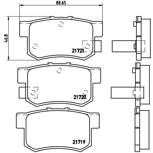 BRE-P28022 - BALATAS TRASERAS PARA ACURA TL BASE 1995-1998