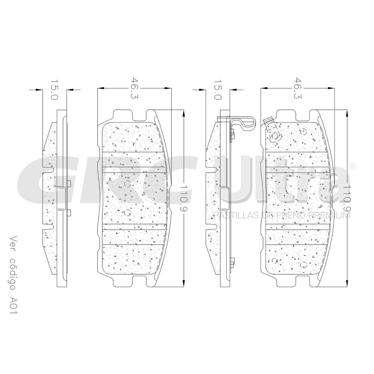 GCD1275 - BALATAS CERAMICAS TRASERAS PARA CHEVROLET CAPTIVA SPORT 2008-2015