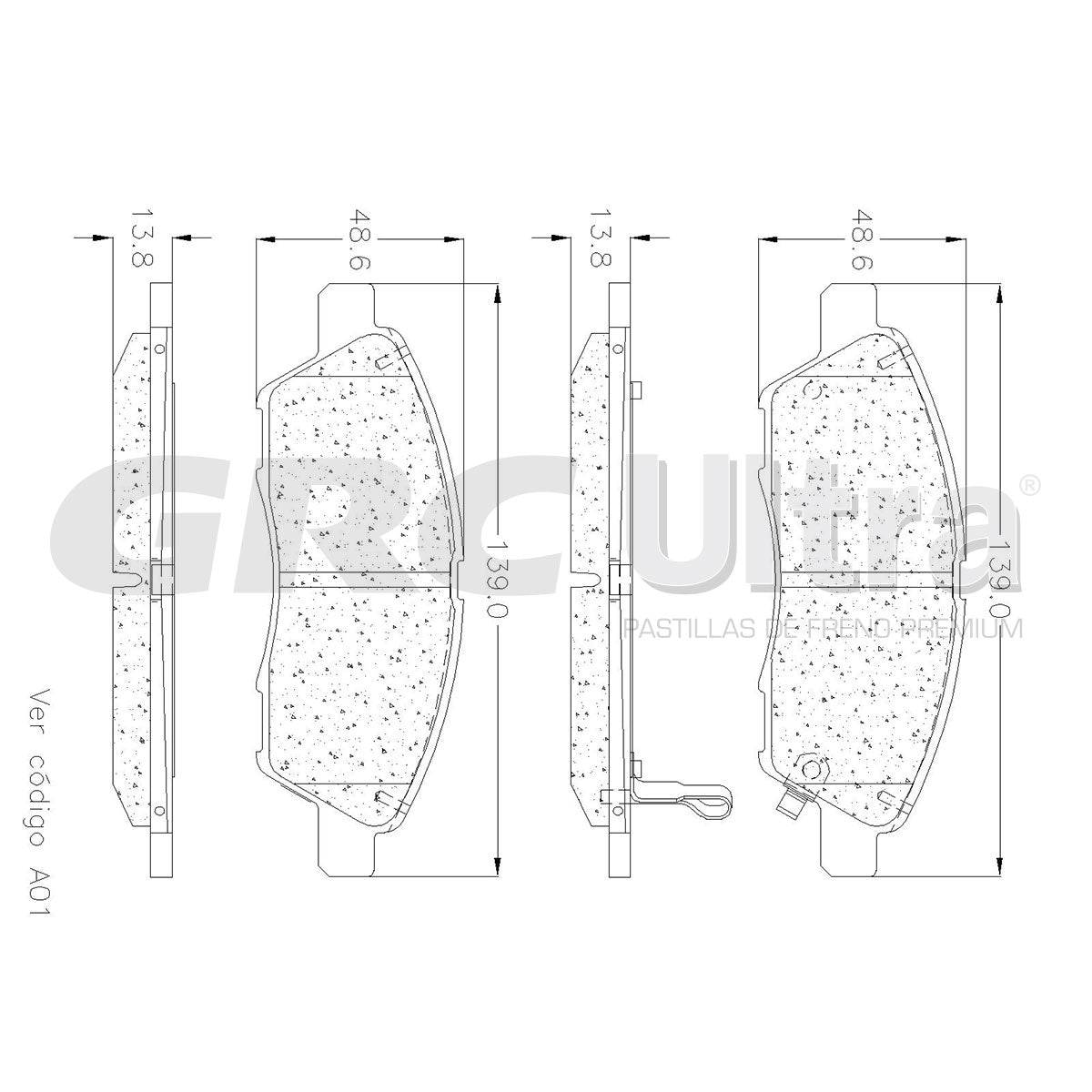 GCD1592 - BALATAS CERAMICAS DELANTERAS PARA NISSAN MARCH 2015-2020