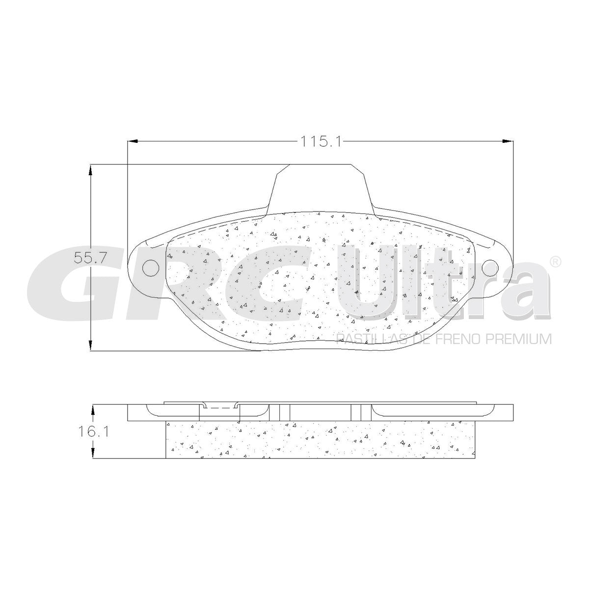 GCD1619 - BALATAS CERAMICAS DELANTERAS PARA FIAT PANDA 2007-2011
