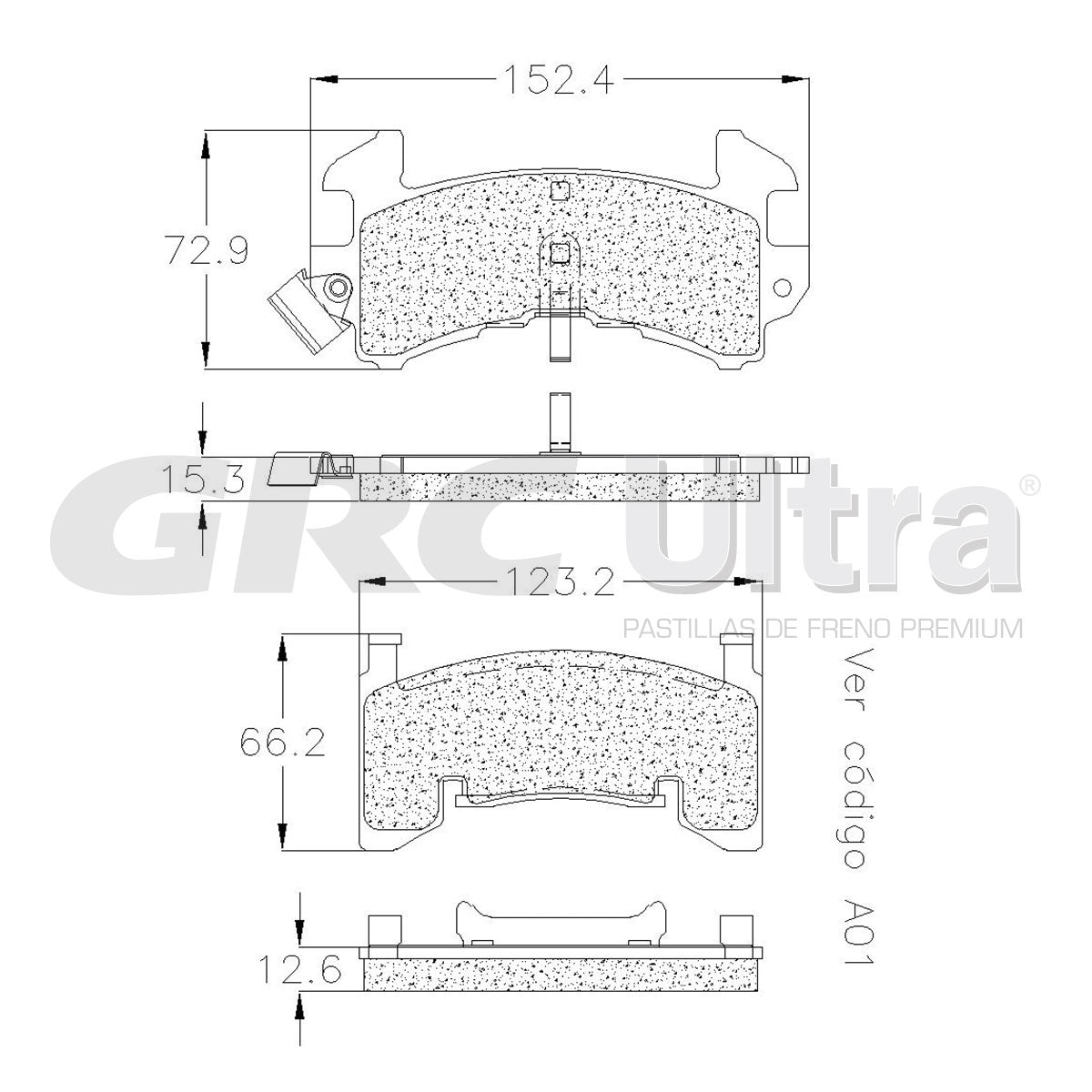 GMD202 - BALATAS SEMIMETALICAS DELANTERAS PARA AVANTI II 5.0L 1981-1984