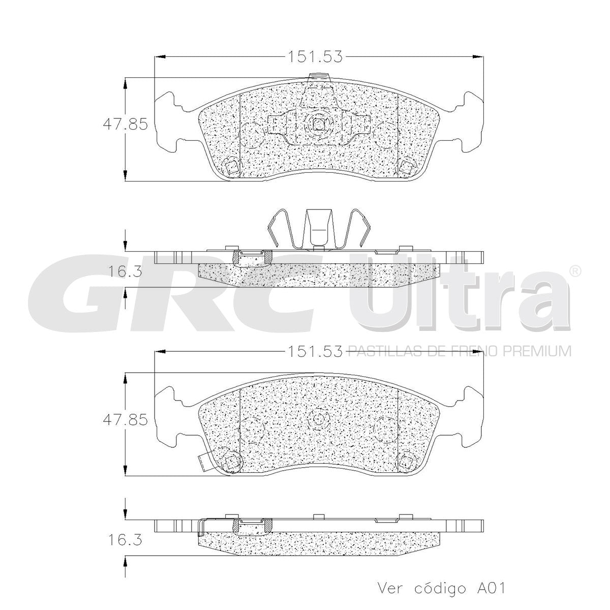 GC0055 - BALATAS CERAMICAS DELANTERAS PARA FIAT MOBI 2017-2021