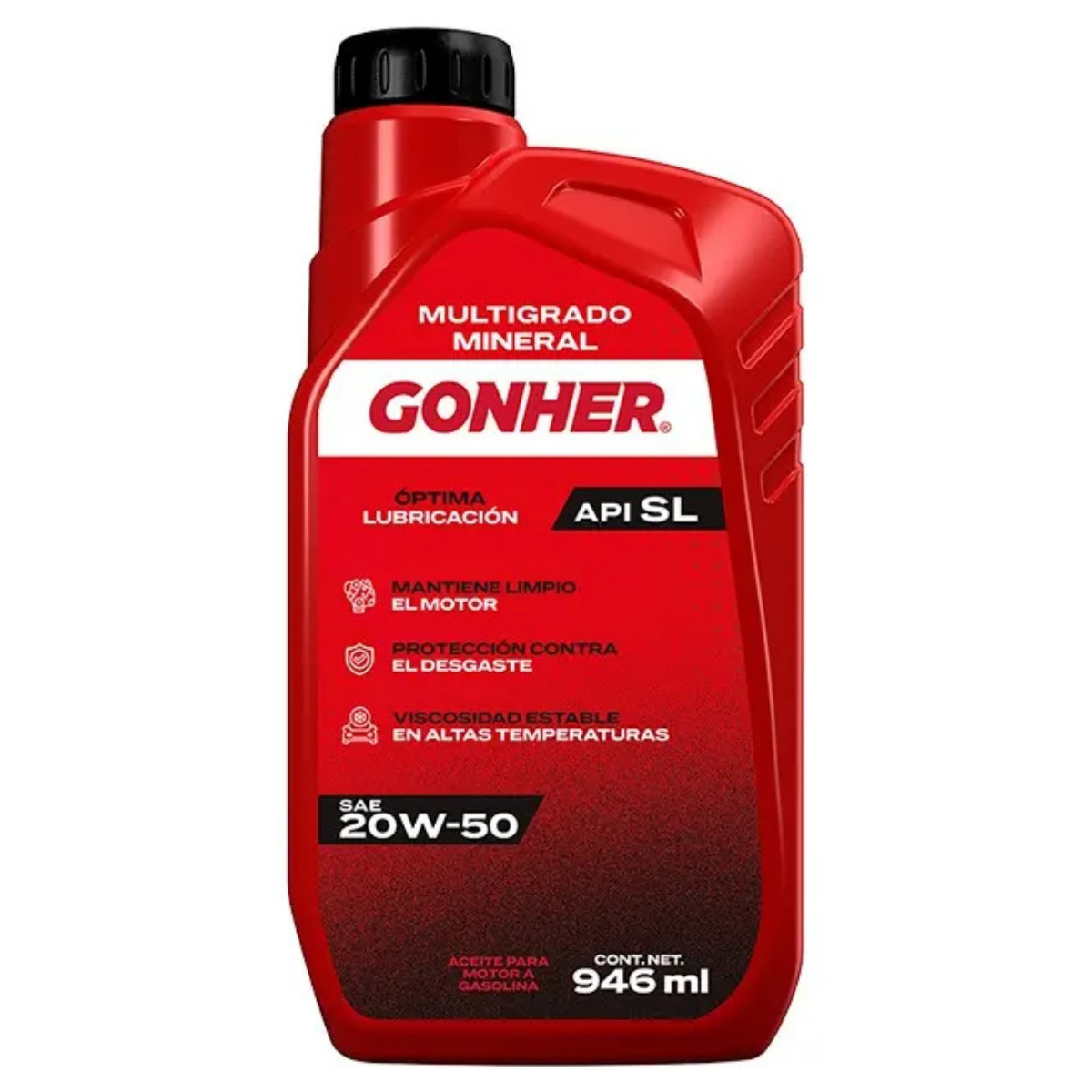 GH-1033942 - ACEITE GONHER SAE 20W-50 API SL CAJA CON 12 PIEZAS DE 946ML