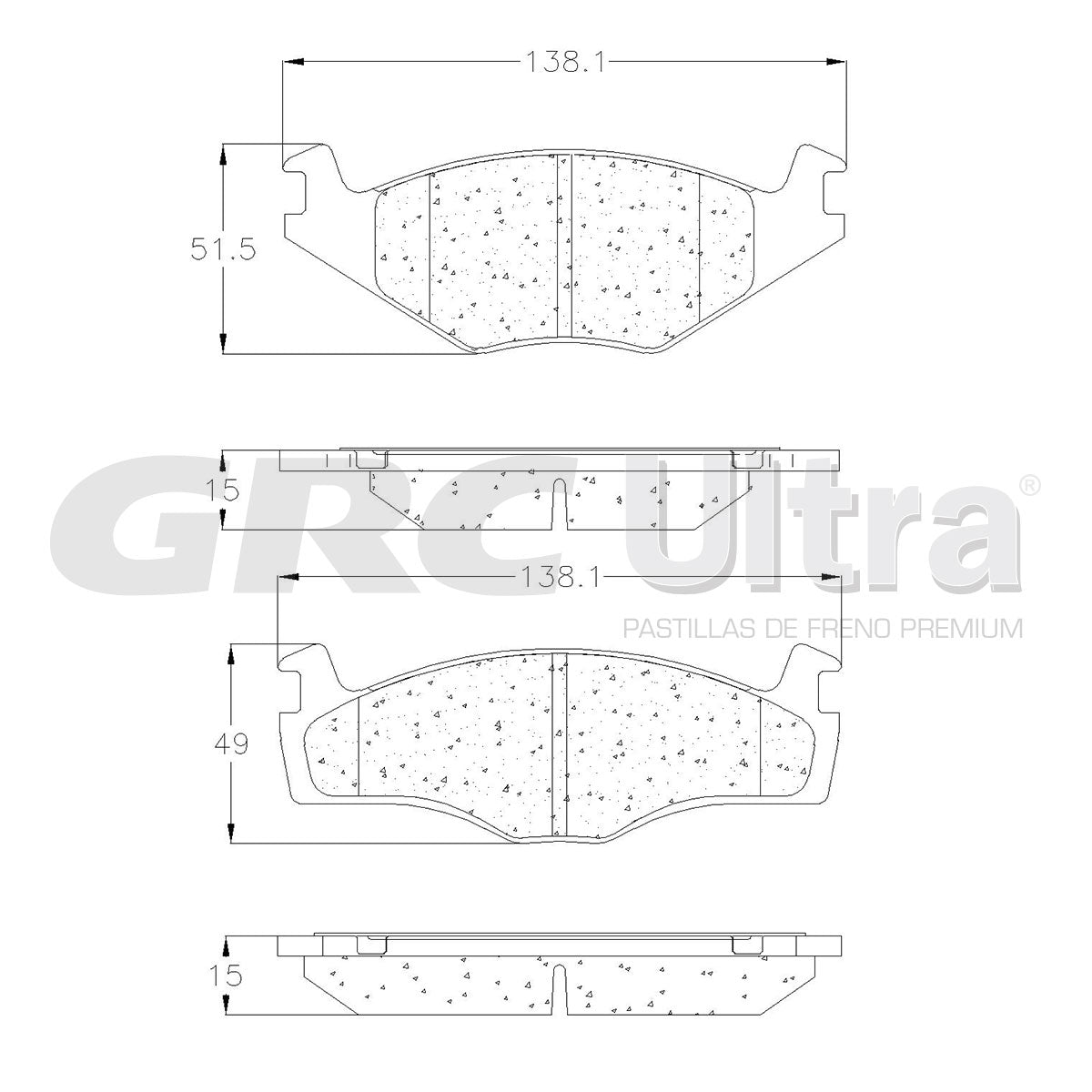 GMD569A - BALATAS SEMIMETALICAS DELANTERAS PARA VOLKSWAGEN CABRIOLET 1993-1993