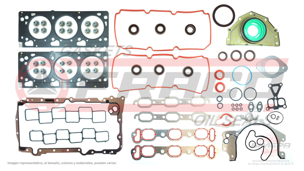 FSX-1162036 GASKET SET (FS-268-ML)(JC-1438) 3.5L CHRYSLER V6 PACIFICA 03/08 JOURNEY VIN 4 FG 215 EGF 24V SOHC 08/10 MLS. CHRYSLER