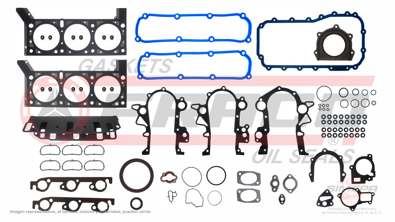 FSX-1162045 GASKET SET (JC-1416-2) 3.8L DODGE 215 PACIFICA SEBRING 02/07 SHELL DOES NOT INCLUDE REAR CRANKCASE SEAL HEAD MLS CHRYSLER