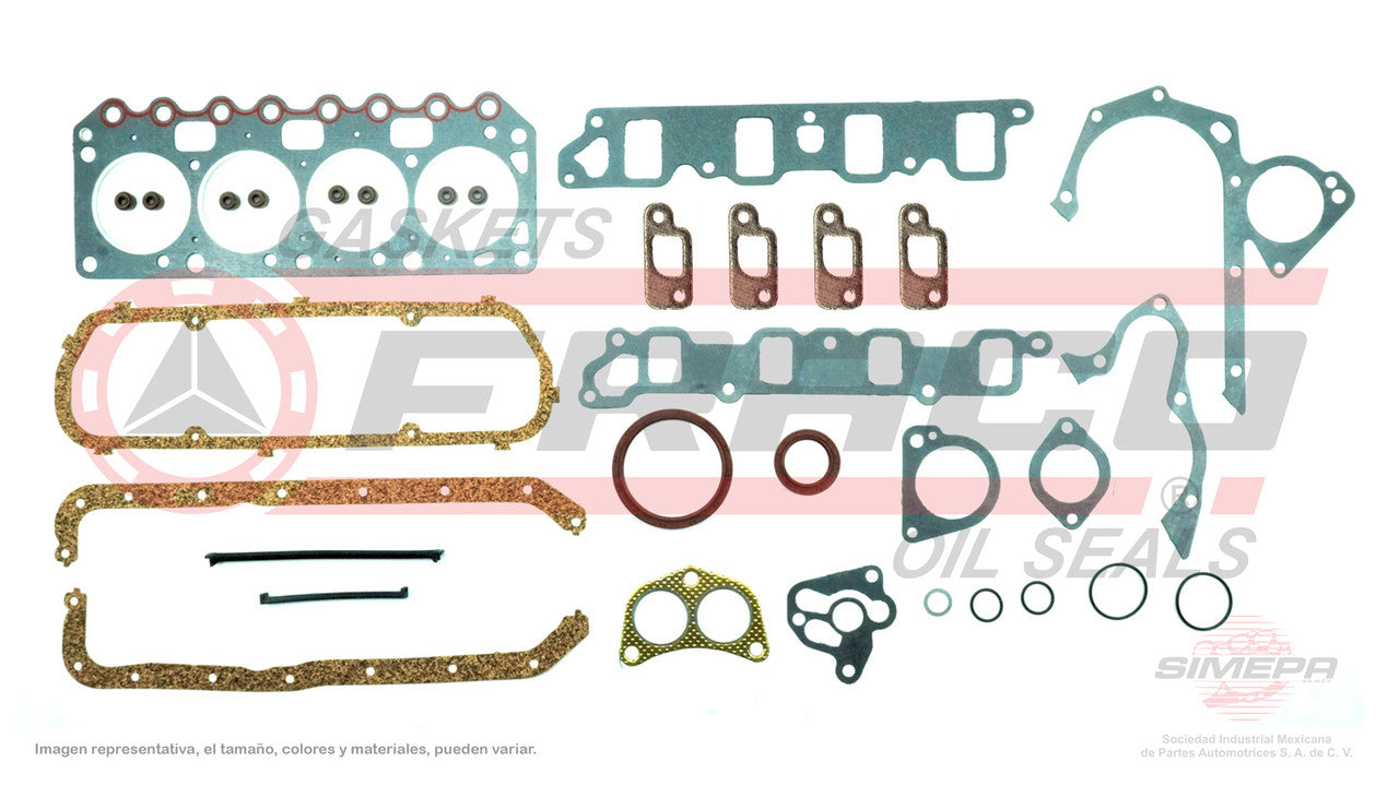 FSX-2640007 GASKET SET (FS-302)(JC-1508) 1.3L FORD 4 CYLINDER FIESTA ENDURA IRON CRANKCASE 98/01 SB HEAD FORD