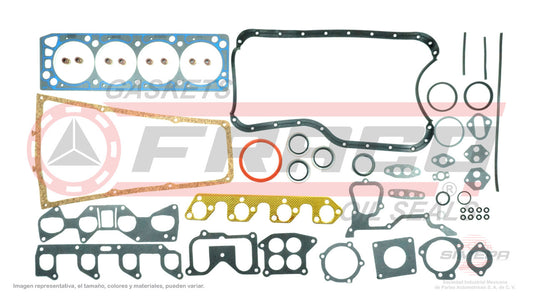 FSX-2640071 GASKET SET (FS-305-1)(JC-1504-1) 2.3L RANGER PINTO 140 OHC 83/86 WITH RTEN AND COMPLETE RUBBER CRANKCASE HEAD SB FORD