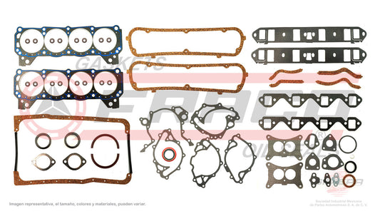 FSX-2682051 GASKET SET (FS-360-2)(JC-1533-T) 5.0L V8 GALAXIE 500 F150 F250 F350 302 84/91 WITH HEAD END CAPS NR FORD