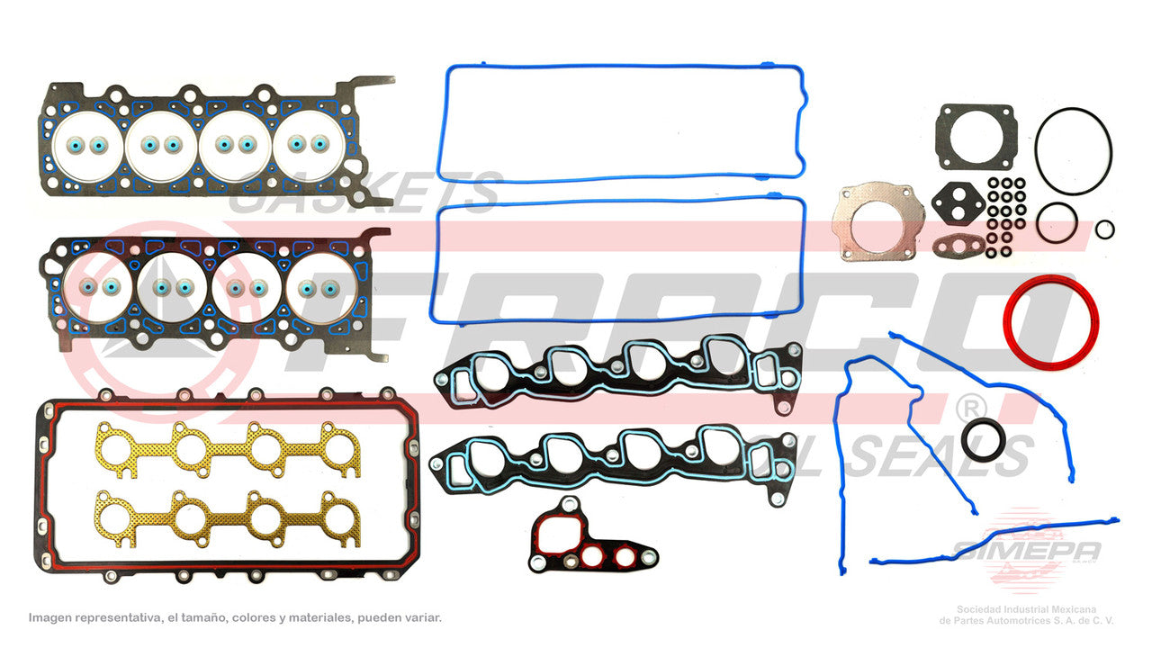 FSX-2682073 GASKET SET (FS-356) 4.6L FORD V8 LINCOLN MARQUIS TRITON 280 SOHC 91/98 MÚL ADM DROP SEALS BELL HEAD NR FORD