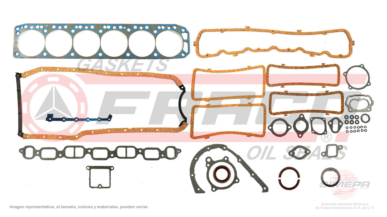 FSX-3060010 JUEGO DE EMPAQUES (FS-130)(JC-1205-2) 3.2L 3.8L 4.1L CHEVROLET 6 CIL 194 230 250 292 62/79 CABEZA SB GENERAL MOTORS