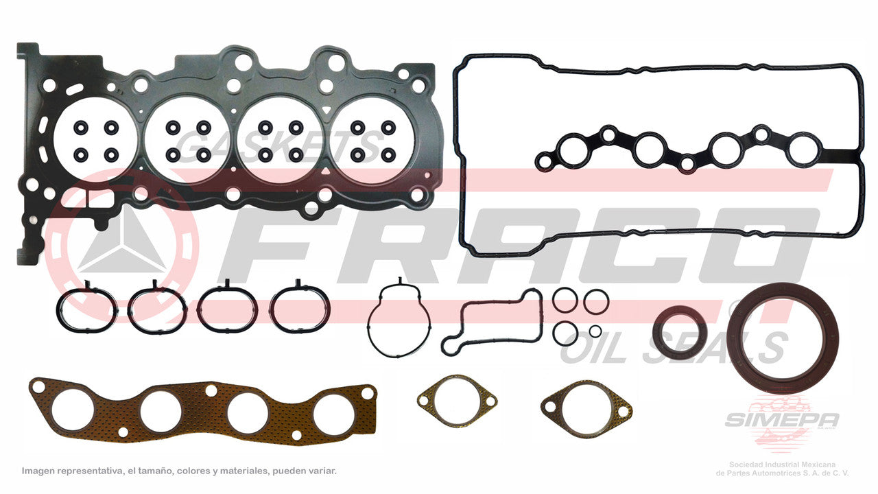 FSX-3640012 GASKET KIT 1.2L HYUNDAI DOHC 16V I10 GRAND I10 G4LA 12/15 HEAD AND MUL. EXHAUST. IN MLS. HYUNDAI