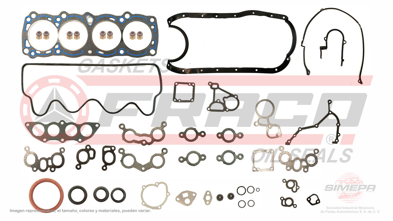 FSX-5840170 GASKET SET (FS-1216)(JC-19) 1.6L NISSAN TSURU I AND II GUAYIN SEDAN CARBURETED INJECTION E16S/I 87/ 97 HEAD SB NISSAN