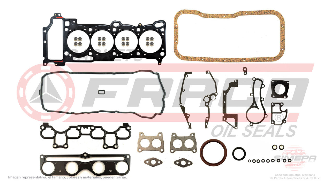 FSX-5840217 GASKET SET (FS-1234-1)(JC-10) 1.8L NISSAN 4 CYLINDER DOHC 16V ALMERA QG18DE 00/05 MLS HEAD. NISSAN