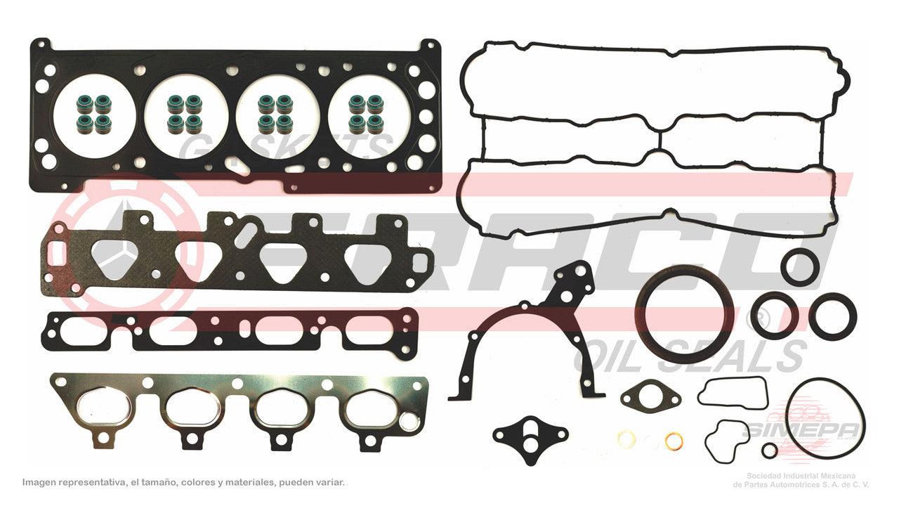 FSX-6040035 GASKET SET (JC-1224) 1.4L CCHEVROLET 4 CYL CORSA Z14XE 02/04 HEAD MLS GENERAL MOTORS