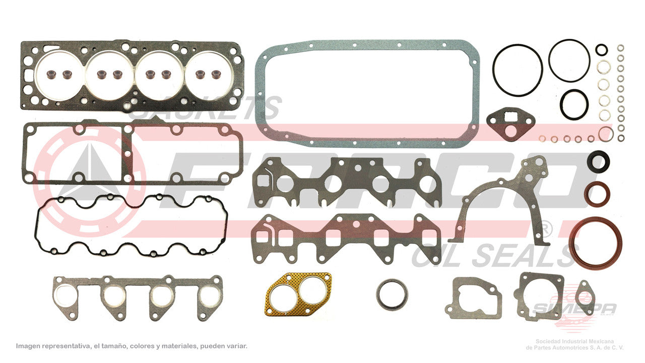 FSX-6040126 GASKET SET (FS-118)(JC-1225) 1.8L GM 4CYL. 8V SOHC FIAT CORSA PICK UP TORNADO 03/06. SB HEAD. GENERAL MOTORS