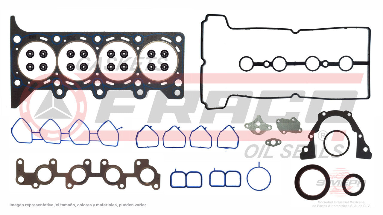 FSX-8940010SB GASKET SET CHEVROLET 4 CYL. 16V DOHC SPARK 11/13. INTAKE/TIP SEAL IN SILICONE EXHAUST IN MLS. GENERAL MOTORS