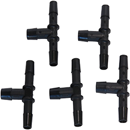 GY-65640 CONNECTORS FOR FUEL LINE AND VACUUM HOSE (BAG 5 PIECES) 3/8 TEE CONNECTOR HEATING AND UNIVERSAL RADIATOR