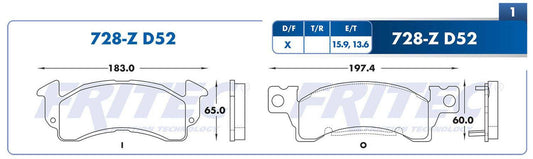 M-728-Z BALATAS (728-D52) R.D. TRUCK SUBURBAN 2500 1991-1991 JEEP GRAND WAGONEER 1990-1990 GMC TRUCK G1500 1992-1993 GENERAL MOTORS