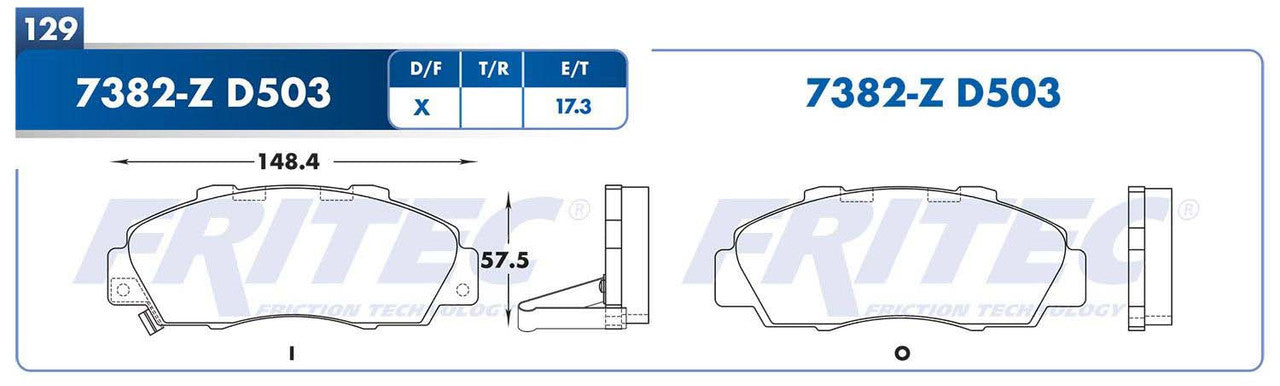 M-7382-Z BALATAS (7382-D503) R.D. INTEGRA 1998-2001 ACURA LEGEND 1991-1995 ACURA NSX 1991-2005 ACURA RL 1996-1999 ACU ACURA