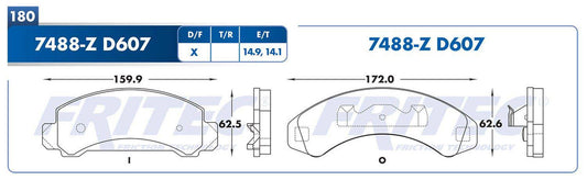 M-7488-Z BALATAS (7488-D607) R.D. TRUCK AEROSTAR 1993-1997 FORD