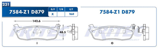 M-7584-Z1 BALATAS (7584-D879) R.T. TRUCK EXPEDITION 1997-2002 FORD TRUCK F-150 1997-2004 FORD TRUCK F-150 2004-2004 FO FORD