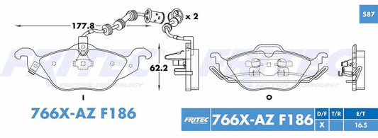 M-766X-AZ PADS (766XA-F186) RD ASTRA 2000-2006 GENERAL MOTORS