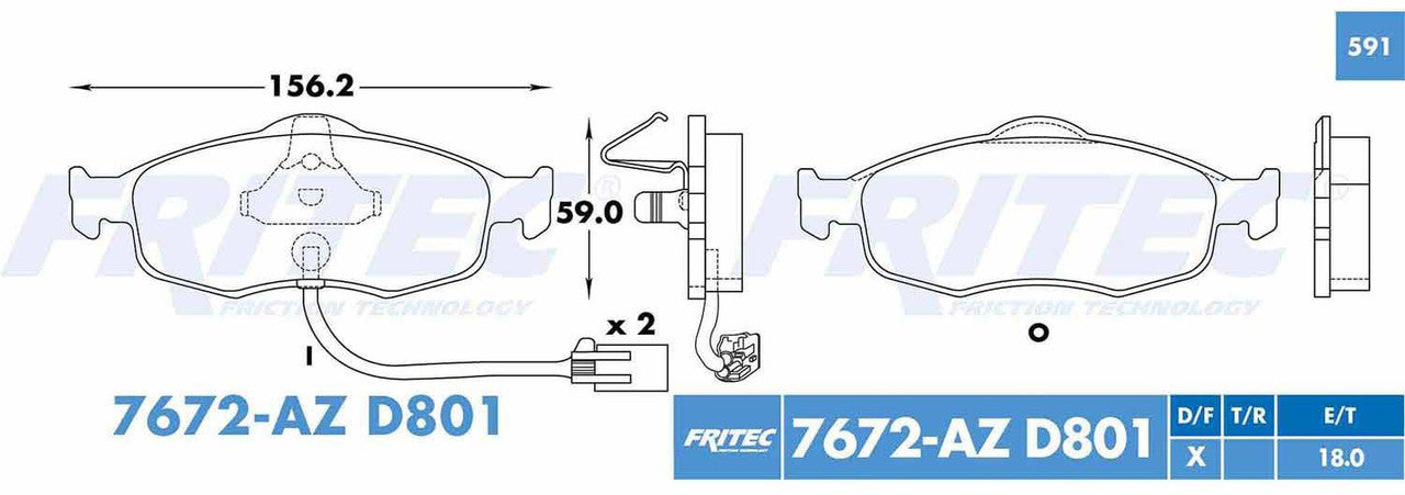 M-7672-AZ PADS (7672A-D801) RD COUGAR 2000-2000 FORD MYSTIQUE 1998-2000 FORD