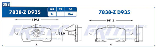 M-7838-Z BALATAS (7838-D935) R.T. TRUCK EXPEDITION 2003-2006 LINCOLN TRUCK NAVIGATOR 2003-2006 FORD