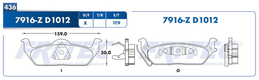 M-7916-Z BALATAS (7916-D1012) R.T. TRUCK F-150 2004-2012 FORD TRUCK F200 2007-2009 FORD TRUCK LOBO 2003-2011 FORD TRU FORD