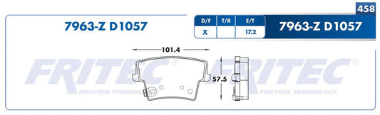 M-7963-Z BALATAS (7963-D1057) R.T. 300 2005-2019 CHRYSLER MAGNUM 2005-2008 DODGE CHALLENGER 2009-2017 DODGE CHARGER 2 CHRYSLER