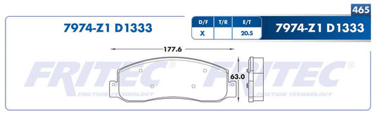 M-7974-Z1 BALATAS (7974-D1333) R.D. TRUCK F-250 SUPER DUTY 2008-2008 FORD TRUCK F-250 SUPER DUTY 2008-2011 FORD TRUCK FORD