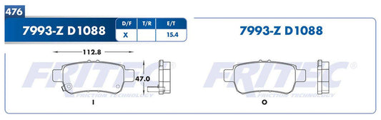 M-7993-Z BALATAS (7993-D1088) R.T. TRUCK ODYSSEY 2005-2010 HONDA