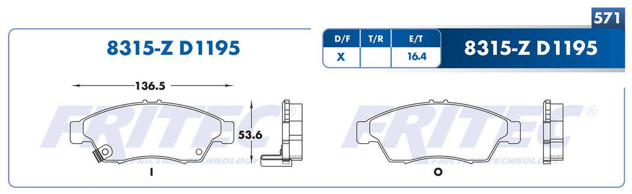 M-8315-Z BALATAS (8315-D1195) R.D. AERIO 2006-2007 SUZUKI