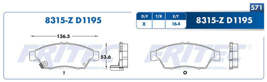 M-8315-Z BALATAS (8315-D1195) R.D. AERIO 2006-2007 SUZUKI