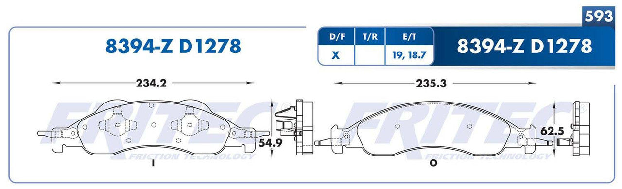 M-8394-Z BALATAS (8394-D1278) R.D. TRUCK EXPEDITION 2007-2009 LINCOLN TRUCK NAVIGATOR 2007-2010 FORD