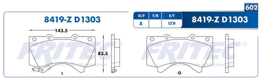 M-8419-Z BALATAS (8419-D1303) R.D. TRUCK LX570 2013-2016 TOYOTA TRUCK LAND CRUISER 2008-2020 TOYOTA TRUCK SEQUOIA 200 LEXUS