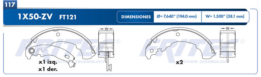 OW-1X50-ZV BALATAS (1X50-FT121) MOBI 2017-2019 FIAT