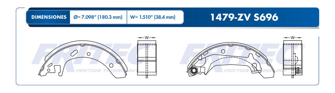 OW-1479-ZV BALATAS (1479-S696) CONTOUR 1995-1999 MERCURY MYSTIQUE 1995-2000 FORD