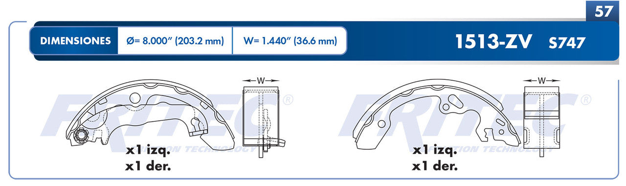 OW-1513-ZV BALATAS (1513-S747) FOCUS 2000-2011 FOCUS AMBIENTE MEX 2008-2011 FOCUS RS MEX 2010-2011 FOCUS SPORT MEX 2011 FORD