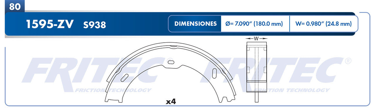 OW-1595-ZV BALATAS BENZ SPRINTER 2500 2007-2016 MERCEDES BENZ