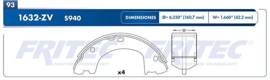 OW-1632-ZV BALATAS BENZ SPRINTER 3500 2007-2020 TOYOTA