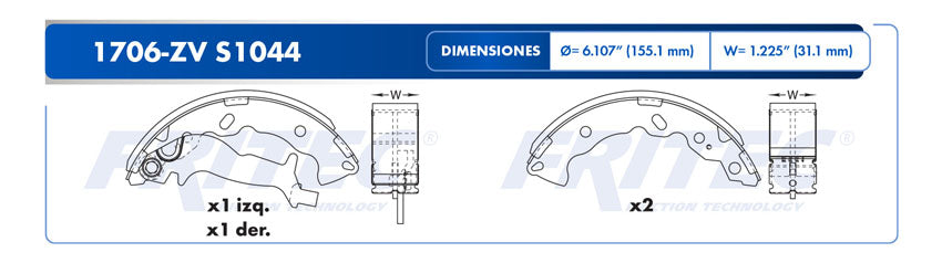 OW-1706-ZV BALATAS (1706-S1044) I10 MEX 2012-2012 DODGE