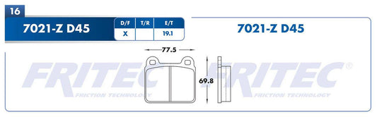 SHD7021-Z BALATAS (7021-D45) R.D. TRUCK COMBI 1980-2001 VOLKSWAGEN