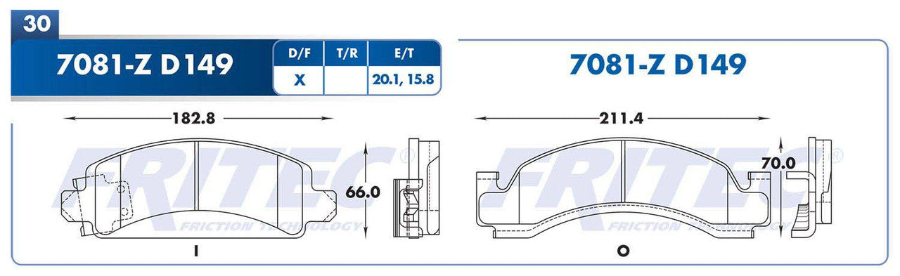 SHD7081-Z BALATAS (7081-D149) R.D. TRUCK C30 1980-1987 CHEVROLET TRUCK C3500 1991-1994 CHEVROLET TRUCK MICROBUS 1991-1 GENERAL MOTORS