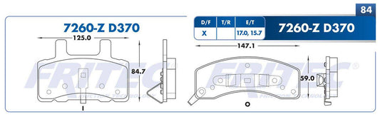 SHD7260-Z PADS (7260-D370) RD TRUCK C2500 1988-1991 CHEVROLET TRUCK C3500 1988-1996 CHEVROLET TRUCK C3500 2000-20 GENERAL MOTORS